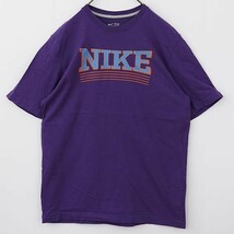 NIKE ナイキ ビッグロゴプリントTシャツ L パープル 紫 オレンジ 青_画像3