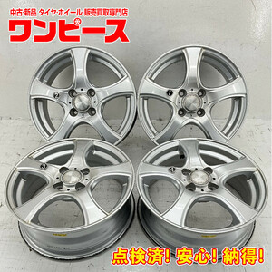 中古アルミホイール 4本セット 15×5.5J +42 4穴 PCD100 15インチ DUNLOP Violento c1345