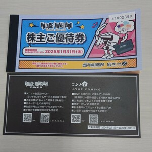 送料サービス！！ 最新　ヴィレッジヴァンガード 株主優待券　10,000円分（1,000円×10枚）＋ご優待カード１枚　2025/01/31まで