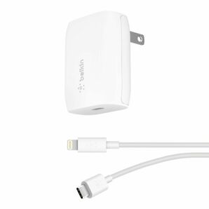 PD対応18W急速充電器 USB-Ctoライトニングケーブル付 BOOSTCHARGE F7U096DQ04-WHT MFi認証付