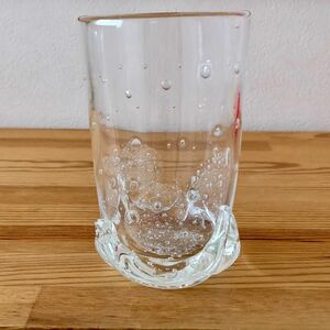 水の王冠グラス　1点物・吹きガラス　2種類の泡グラス