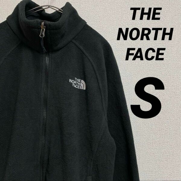 THE NORTH FACE ノースフェイス フリースジャケット 刺繍ロゴ　メンズS フルジップ 両ロゴ