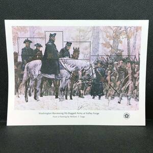 L[ unused storage goods ] America stamp commemorative stamp seat Washington Reviewing His Ragged Army at Valley Forge collection 