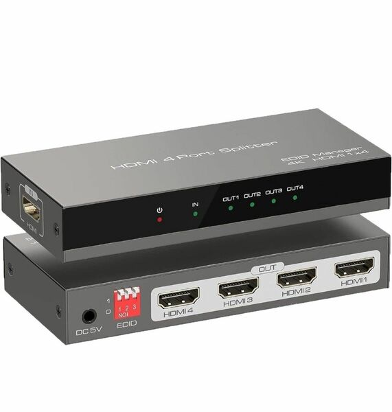 HDMI 分配器 4出力 スプリッター Euscmaic 1入力4出力 同時出力 4分岐 4画面 3D 映像 入力側