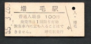 廃止（留萌本線）増毛駅１００円