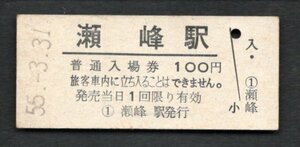 （東北本線）瀬峰駅１００円