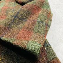 【未使用級/希少カラー】TAGLIATORE タリアトーレ HarrisTweed ハリスツイード生地 ミックス アンコン タータンチェック くるみボタン M_画像5