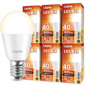 828) Lepro LED電球 E17 ミニクリプトン電球 40W形 440lm 電球色 3000K 口金直径17mm 非調光型 LED 小形電球 E17口金 広配光タイプ 高演色