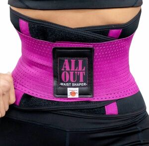 857) [ALL OUT POWER GRIP PRO] ALLOUT ウエストシェイパー シェイプアップベルト メンズ レディース 男女共用 Sサイズ　ピンク　ジム