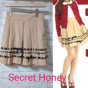 Secret Honey 　リボンラインタックスカート　シークレットハニー　ミニスカート　