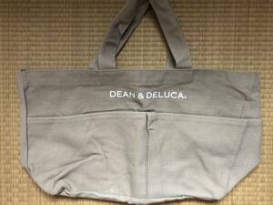 ★新品非売品★DEAN&DELUCA ディーンアンドデルーカ ミニ ランチ トートバッグ エコバッグ 帆布 キャンバス グレー カーキ トープ ポケット