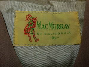 50's Mac Murray 希少サイズ XL ギャバ レーヨン JACKET ビンテージ オリジナル ( リーバイス 506XX 501XX デニム H BAR C マクマリー 40's