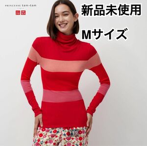 ユニクロ　UNIQLO プリンセスタムタム　コラボ ヒートテック　極暖　タートルネック　Mサイズ　赤　新品未使用　長袖 新品未使用