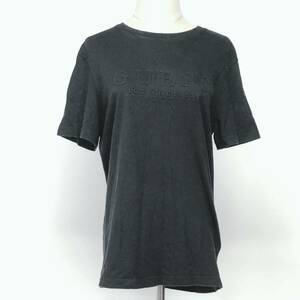 X763 美品 GUESS ゲス レディース トップス Tシャツ 半袖 伸縮性 厚手 Mサイズ ブラック ビッグロゴ 綿100% カジュアル 涼しげ シック 夏 