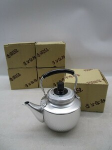 ★平0530 5つまとめて アルミ 急須 0.5L さざなみ ミニ きゅうす 茶器 茶道具 煎茶道具 未使用 金花日