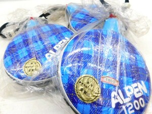 ★友0689 3点まとめて アルペン ALPEN 1200 水筒 青 ブルー チェック ボトル レトロポップ 昭和レトロ 未使用 金花日