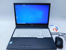 ★幸1080 富士通 LIFEBOOK A577/RX FMVA22016P Core i5-7300U 2.6GHz 4GB 500GB 64ビット 初期化済 Win10 ACアダプタ マウス 12402081_画像1