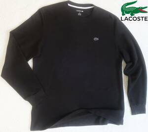 新品★ラコステ★LACOSTE★大きいサイズ★ブラック サーマル ロンT★長袖 ワッフル Tシャツ★ワニ ワッペン 黒 XXL☆194