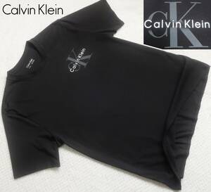  new goods * Calvin Klein * black T-shirt *. Logo * white gray Logo * short sleeves cut and sewn black XL*Calvin Klein CK*498