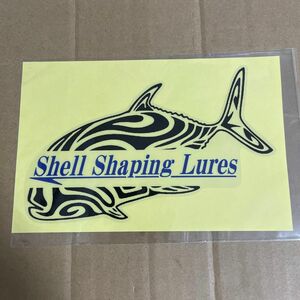 貝田ルアー トライバルステッカー ブラック 155mm×90mm ★ Shell Shaping Lures