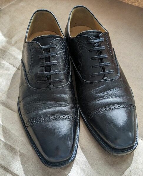 SHIPS FOOTWEAR COLLECTION 日本製 ｽﾄﾚｰﾄﾁｯﾌﾟ ﾚｻﾞｰｼｭｰｽﾞ ブラック 黒 革靴 ビジネス