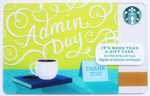 北米USAスタバ カードAdmin Day 2014アメリカ海外スターバックスカード Thank You