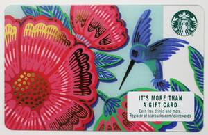 北米USAスタバ カード 2019 Spring 春 フラワー ハミングバード ハチドリ Hummingbird 青い鳥 アメリカ海外スターバックスカード