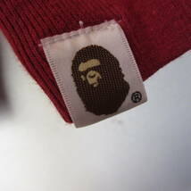 ○良品 A BATHING APE エイプ◆スウェット トレーナー 表起毛 裏スウェット◆メンズ レッド系 XLサイズ_画像6