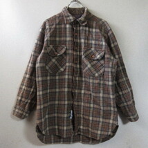 ○良品 70s PENDLETON ペンドルトン◆USA製 ウール ネルシャツ 古着 ヴィンテージ◆メンズ 茶系 Lサイズ_画像2