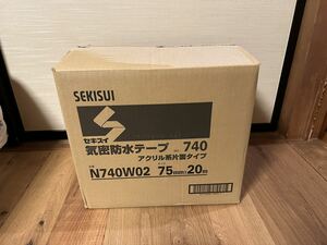 送料込み SEKISUI 気密防水テープ No. 740 アクリル系 片面タイプ N740W02 75mm × 20m 24巻 白 箱 未開封品 、 セキスイ 積水化学工業