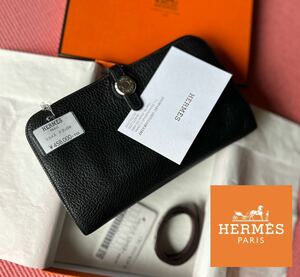 エルメス【HERMES】458,000円　超美品！ドゴンGM 長財布 ブラック　黒　コインケース付属　□G刻印 鑑定済確実正規品