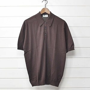 ジョンスメドレー ISIS MENS SHIRTS コットン ニット ポロシャツ M ブラウン JOHN SMEDLEY｜24a2501