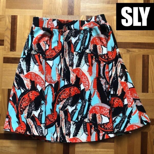 【SLY】スライ フルーツ柄 フレアスカート size 1