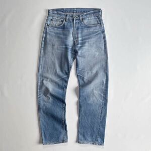 ヒゲ美色♪赤耳 80s USA製 Levis 501 W32L36 オリジナル ビンテージ Redline セルビッチ リーバイス 501 赤耳 アイスブルー