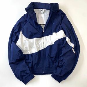 NIKE ナイキ ビッグSWOOSH ウーブン フルジップジャケット フード付き ナイロン FB7878-410 ネイビー　2XL.