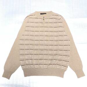 トミヤアパレル CASHMERE カシミヤ100% ハーフジップ ニット セーター LL ベージュ XL 2L 特大 大きいサイズ カシミア 国内正規品 メンズ