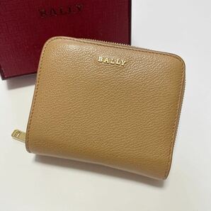 ★BALLY バリー 二つ折り ジップ 財布 ライトブラウン【鑑定済み 本物保証】