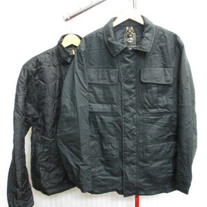 ティンバーランド キルティングジャケット付きメンズブルゾン メンズL 黒 ２枚セット 中綿ライナー付きミリタリージャケット 02085の画像1