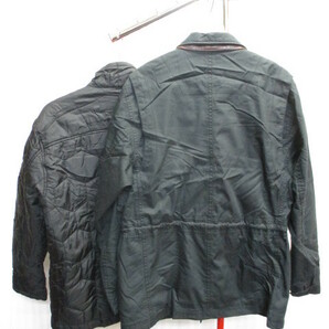 ティンバーランド キルティングジャケット付きメンズブルゾン メンズL 黒 ２枚セット 中綿ライナー付きミリタリージャケット 02085の画像3