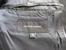 JOSEPH HOMME　ジョセフオム　スウェードジャケット　メンズ48　黒　スウェード調ブレザー　レザー調テーラードジャケット コート　02015_画像2