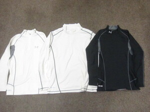 アンダーアーマー　メンズアンダーシャツ　METAL　３枚セット　メンズL　厚手インナーシャツ 秋冬向けコンプレッションウエア 長袖　02039