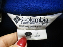 コロンビア　90sヴィンテージ　メンズフリースジャケット　メンズLL XL　青紺　アウトドアフリースウエア　防寒ジャンパー　ブルゾン 02166_画像2