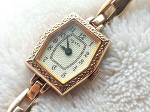  Agete agete silver SV GP lady's wristwatch (.. equipped )