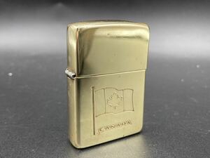 1円〜　ジッポ　zippo ZIPPO カナダ　国旗　CANADA ライター　オイルライター　ジッポー　喫煙具 ソリッドブラス　SOLID BRASS 1996 Zippo