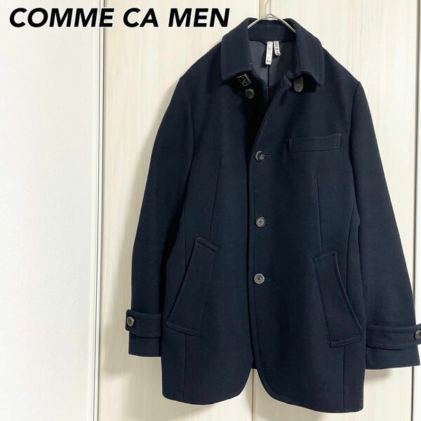 COMME CA MEN コムサメン ウールコート シングルピーコート Pコート