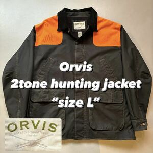 Orvis 2tone hunting jacket “size L” オービス 2トーン ハンティングジャケット オレンジ切替