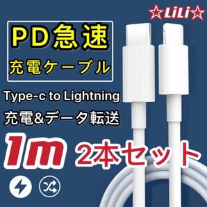 新品1m2本 PD急速充電ケーブルType-c to lightning 