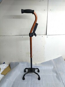 フジホーム 四点杖 Fuji Home 介護 歩行補助 杖 伸縮 軽量 送料無料