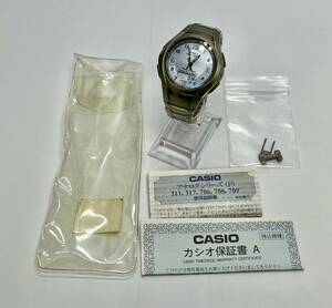 【DHS2382AT】CASIO 電波ソーラー WVA-420TJ タフソーラー シルバー文字盤 デイト チタン ワールドタイム メンズ腕時計 ※動作未確認