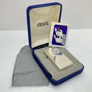 【DHS2400ST】ZIPPO ジッポ STERLING SILVER 2001 スターリングシルバー 銀 スリム ケース付き オイルライター 喫煙具 ※着火未確認